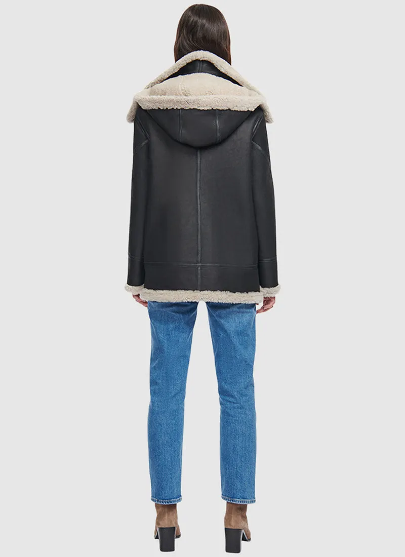 Martina Detachable Hood Biker Jacket