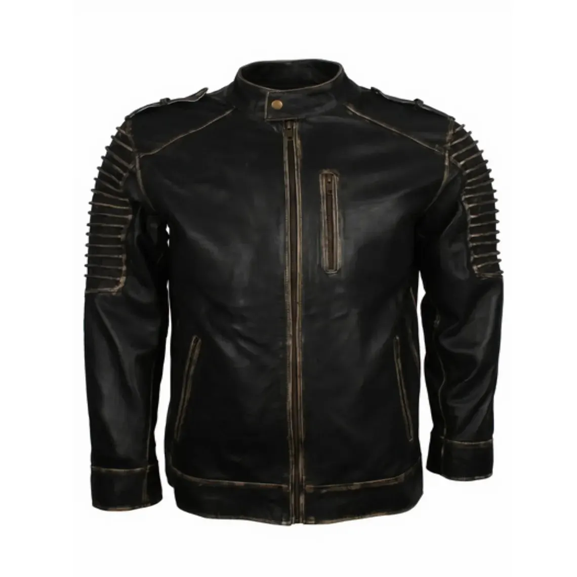 Men's Handmade Vintage Halloween Leather Jacket  for Halloween By TJS