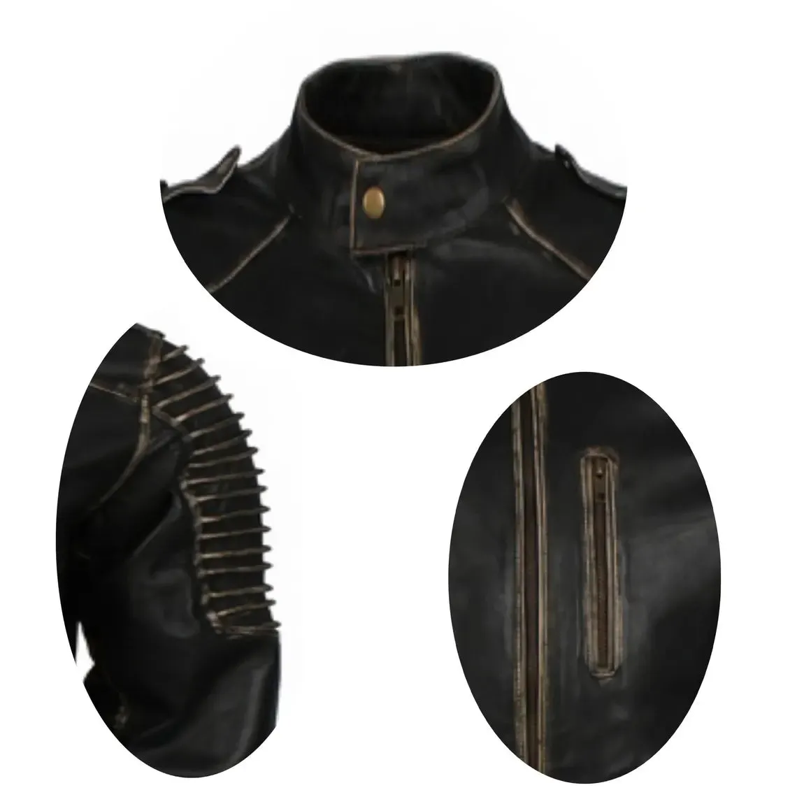 Men's Handmade Vintage Halloween Leather Jacket  for Halloween By TJS