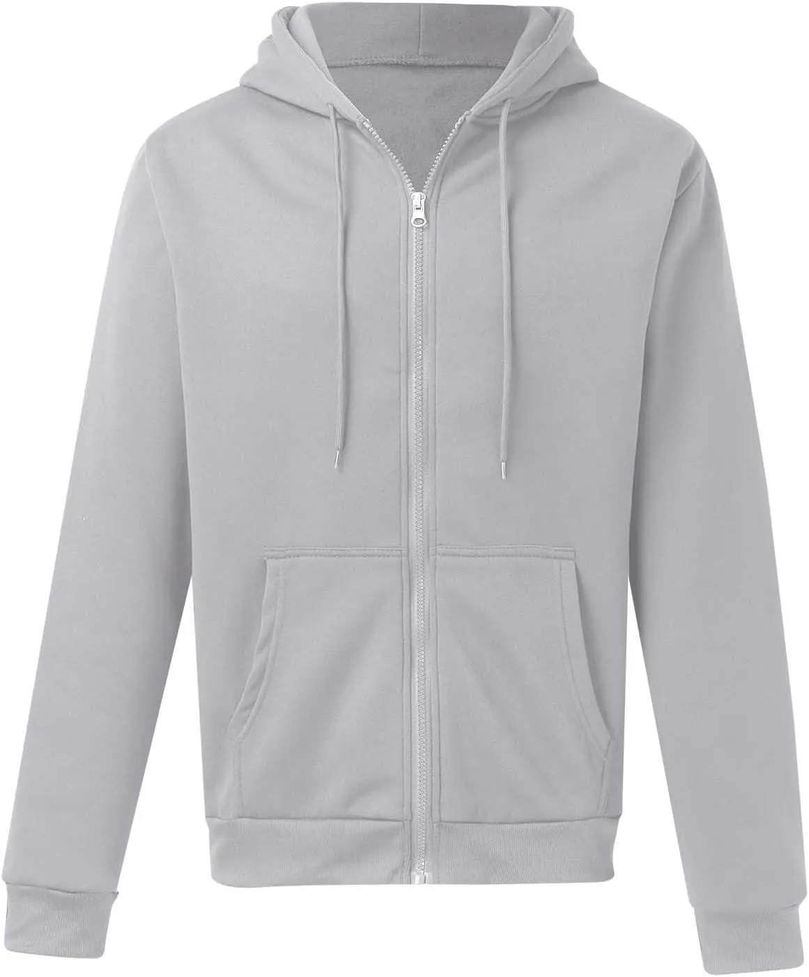Mens Slim Fit Lightweight Zip Up Hoodie with Pockets Long Sleeve Full Zip Hooded Sweatshirt Drawstring Casual Hoodies