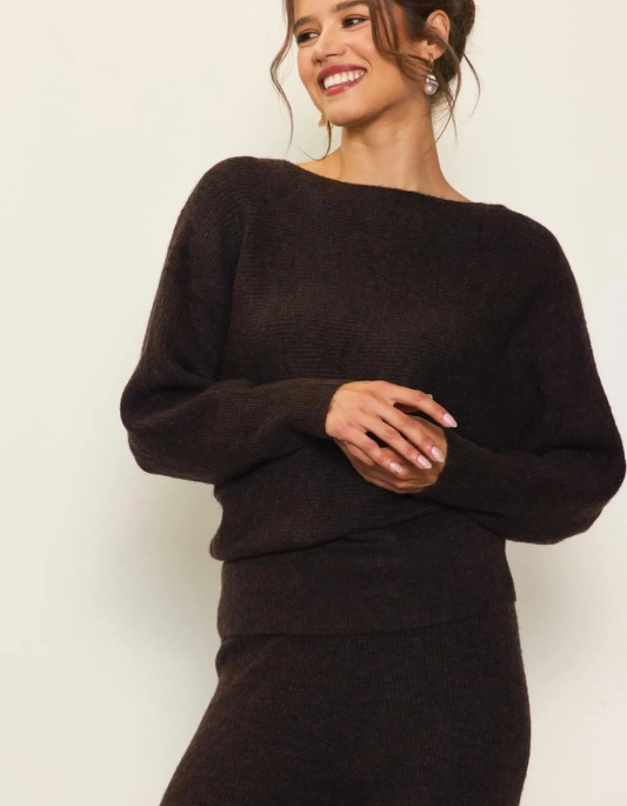 Off The Shoulder Rib Knit Sweater