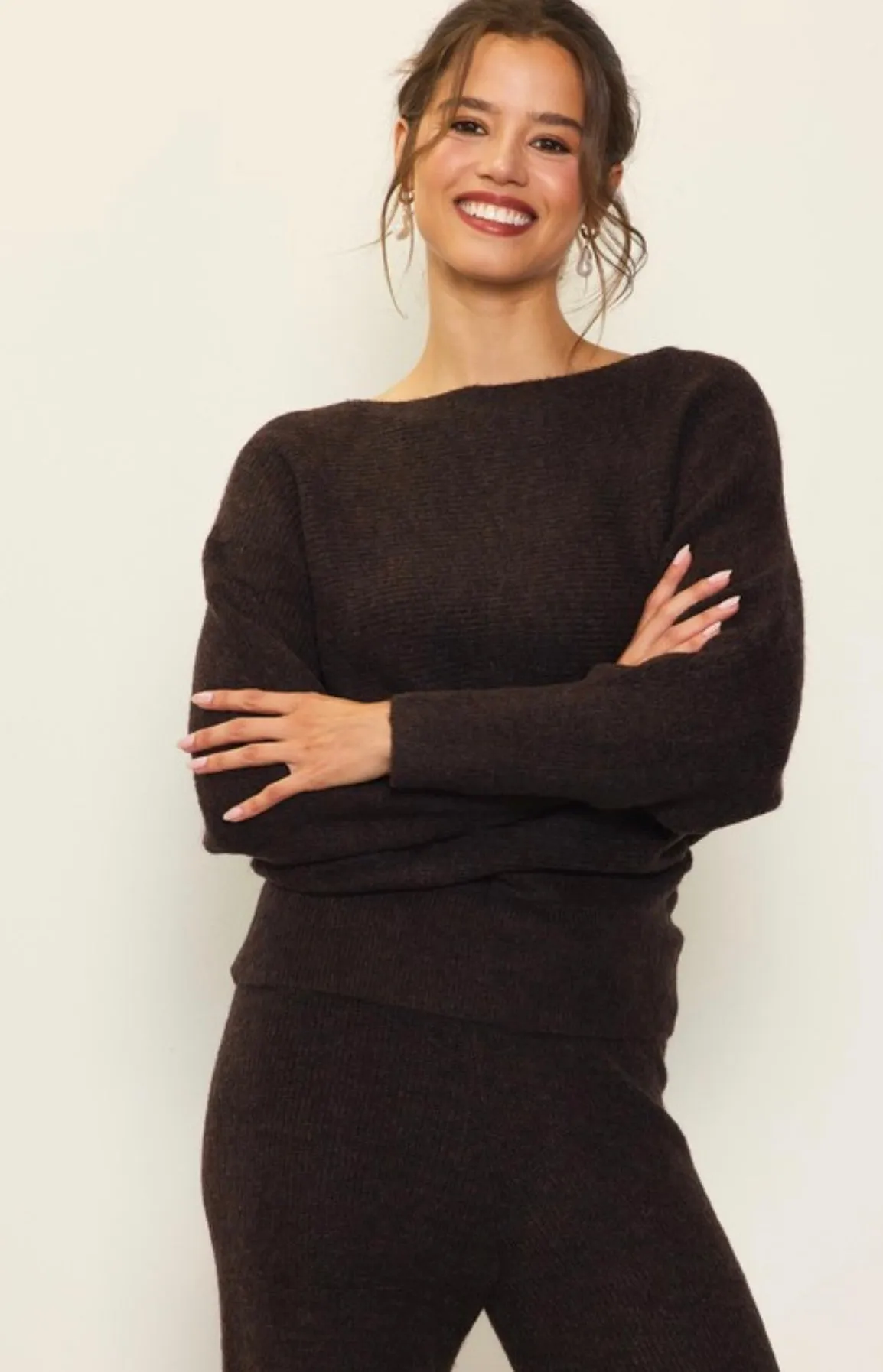 Off The Shoulder Rib Knit Sweater