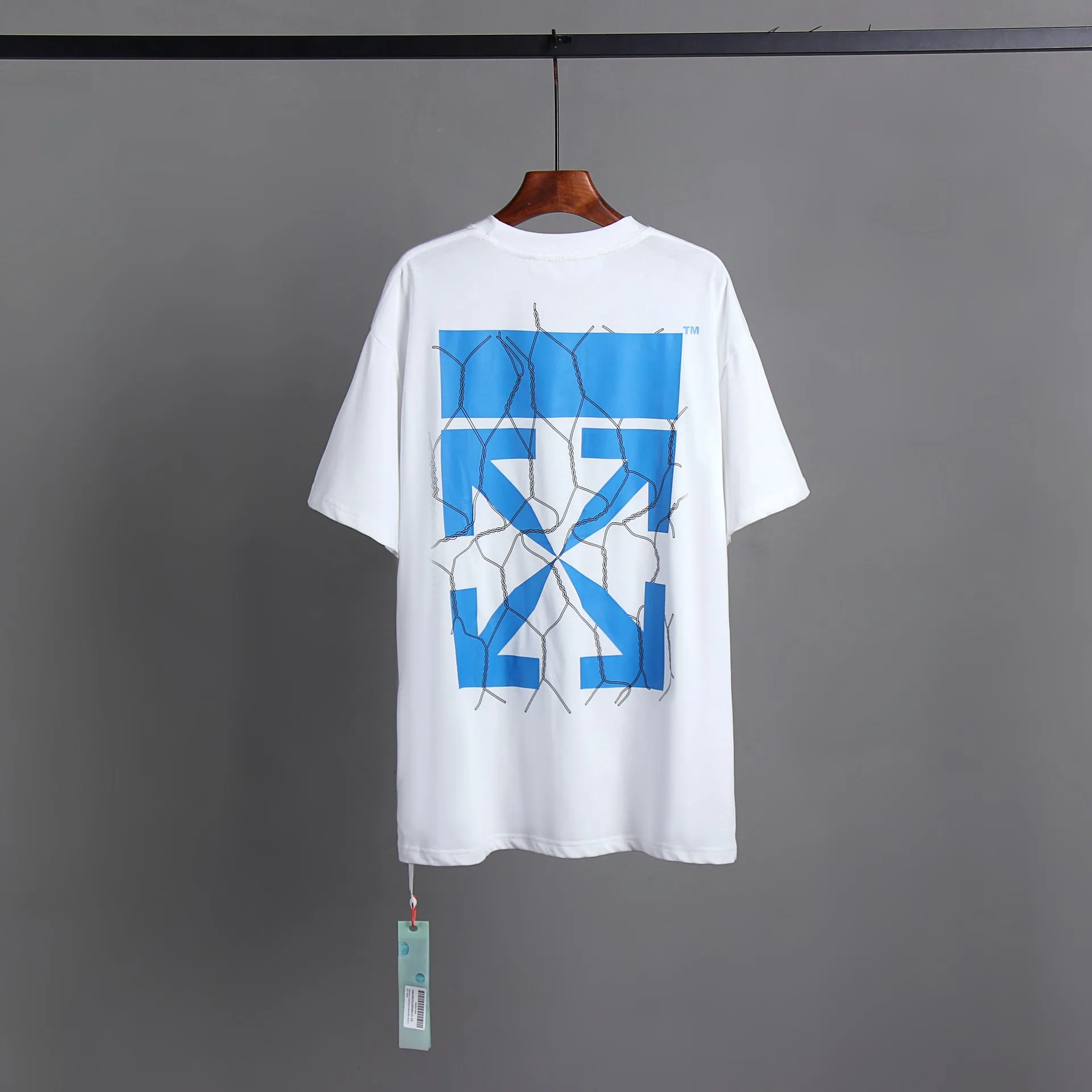 Off Whtie T Shirts Design Short Sleeve Arrow Print Male And Female Trendy Brand Short Sleeve