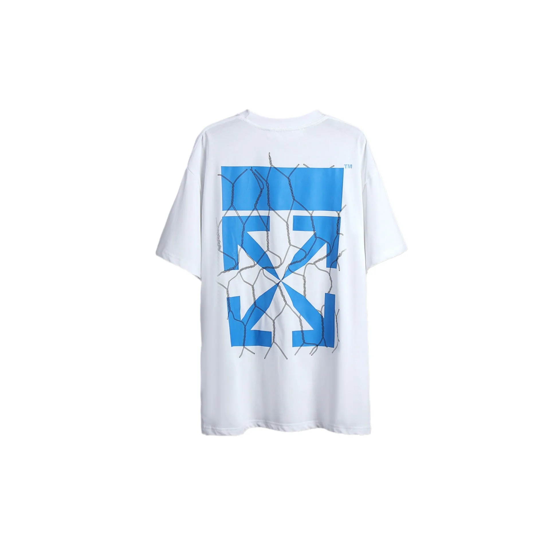 Off Whtie T Shirts Design Short Sleeve Arrow Print Male And Female Trendy Brand Short Sleeve