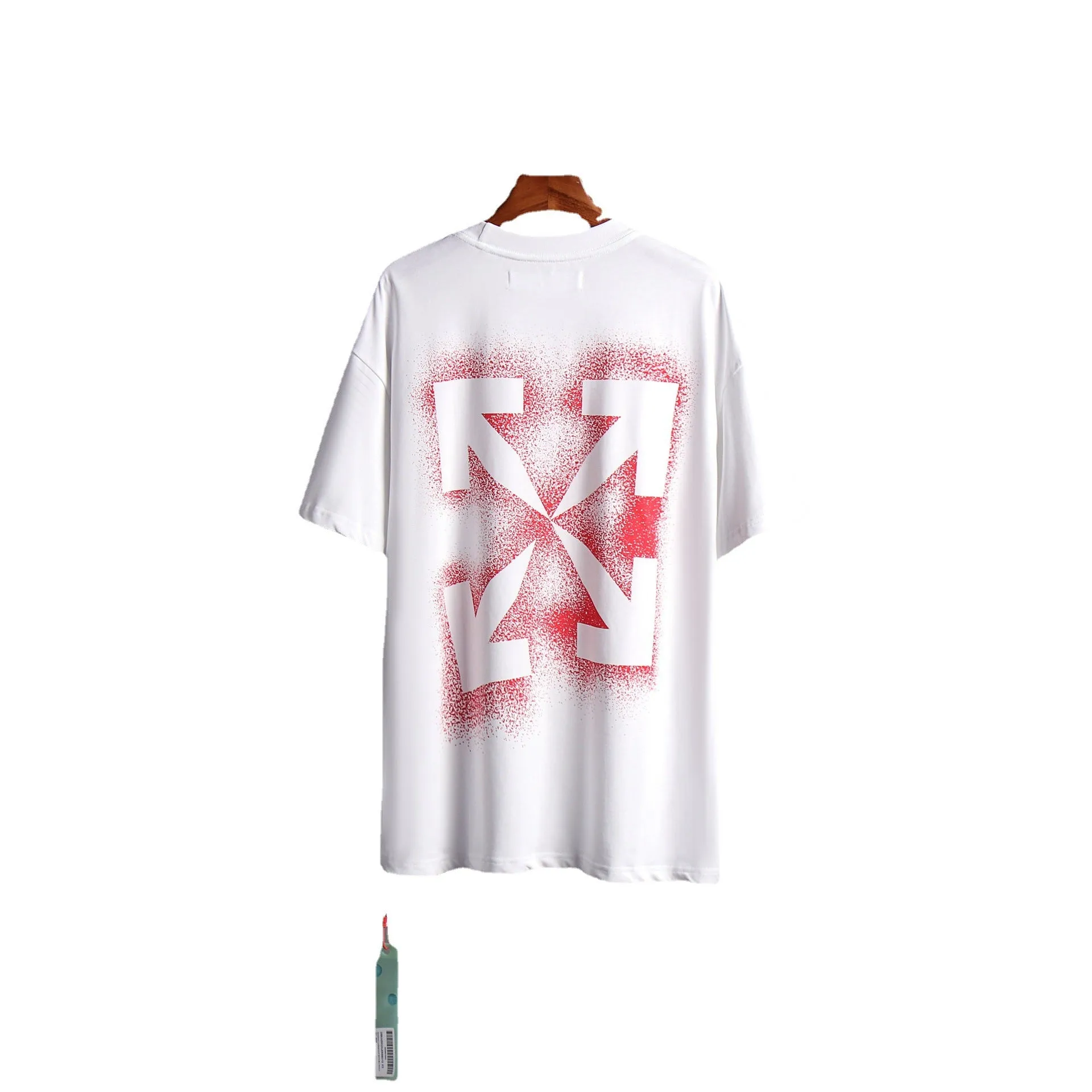 Off Whtie T Shirts Snowflake Arrow Print Male And Female Trendy Brand Short Sleeve