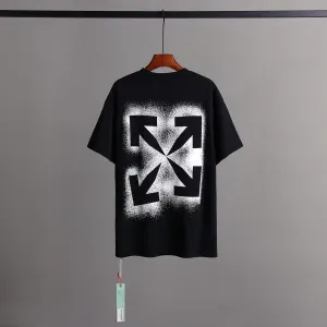 Off Whtie T Shirts Snowflake Arrow Print Male And Female Trendy Brand Short Sleeve