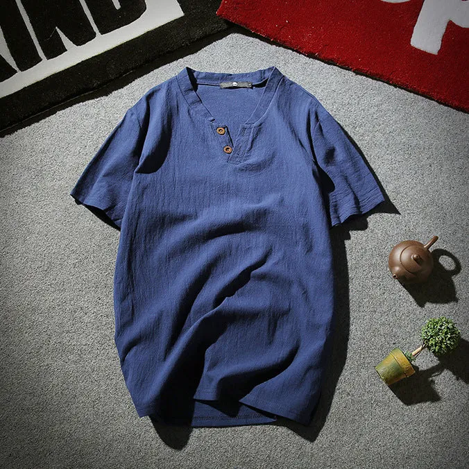 Oriental Flaxen Summer Short Sleeve T-Shirt Trendy T-Shirt