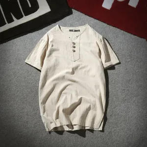 Oriental Flaxen Summer Short Sleeve T-Shirt Trendy T-Shirt