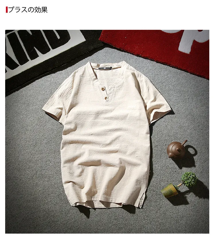 Oriental Flaxen Summer Short Sleeve T-Shirt Trendy T-Shirt