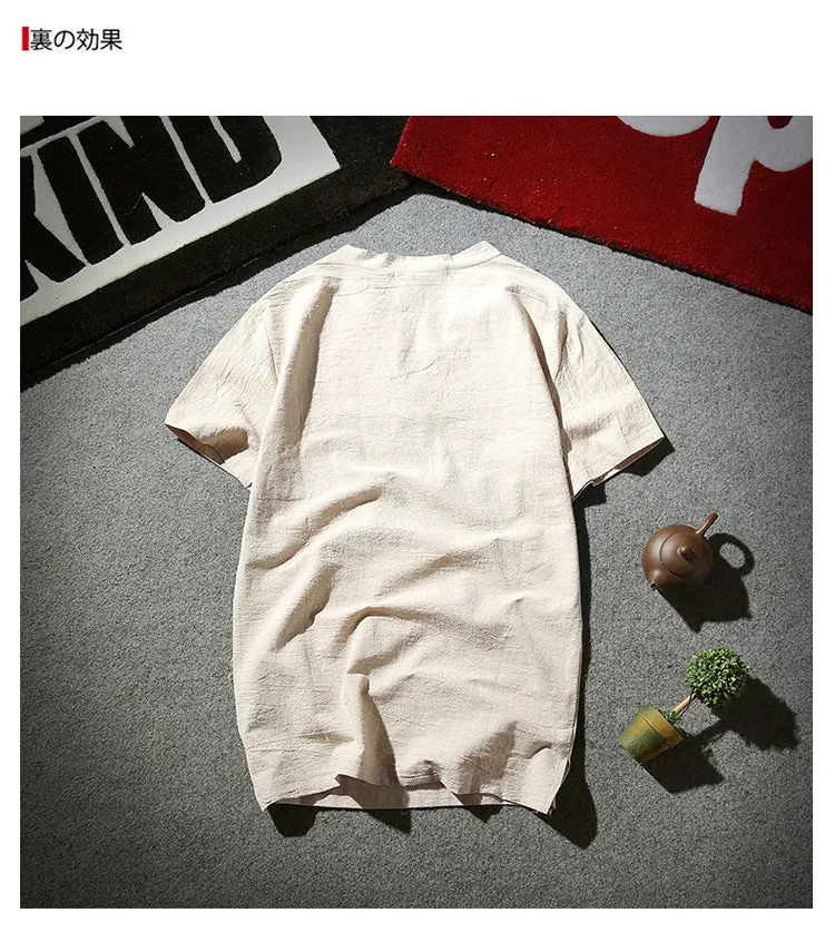 Oriental Flaxen Summer Short Sleeve T-Shirt Trendy T-Shirt