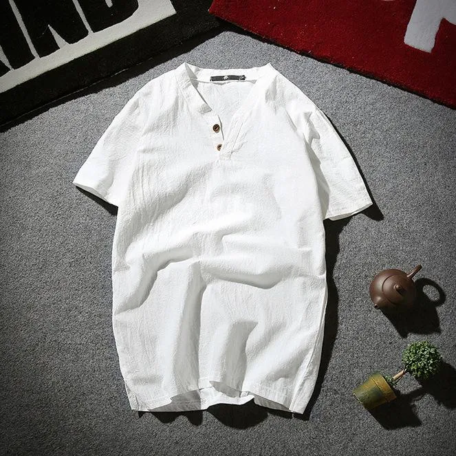 Oriental Flaxen Summer Short Sleeve T-Shirt Trendy T-Shirt