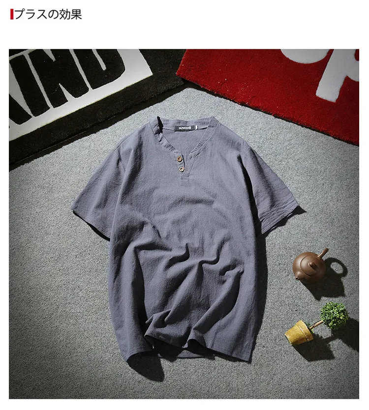 Oriental Flaxen Summer Short Sleeve T-Shirt Trendy T-Shirt
