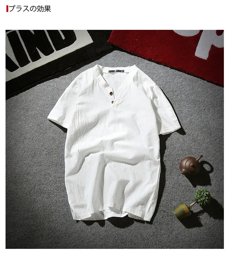 Oriental Flaxen Summer Short Sleeve T-Shirt Trendy T-Shirt