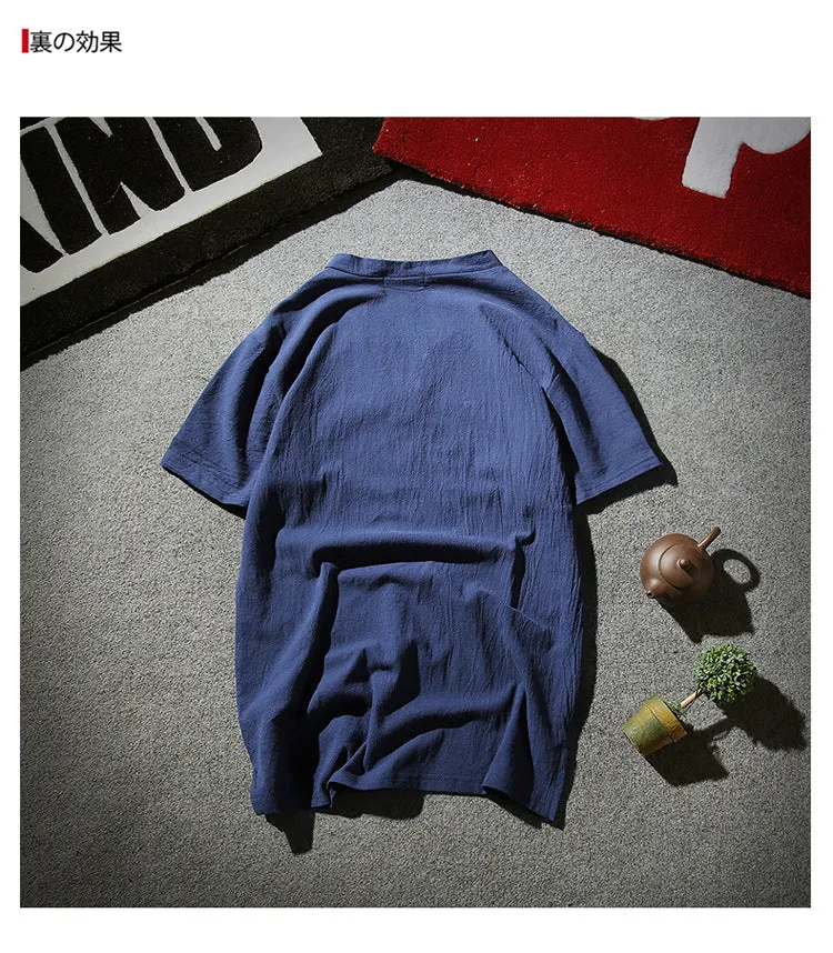 Oriental Flaxen Summer Short Sleeve T-Shirt Trendy T-Shirt