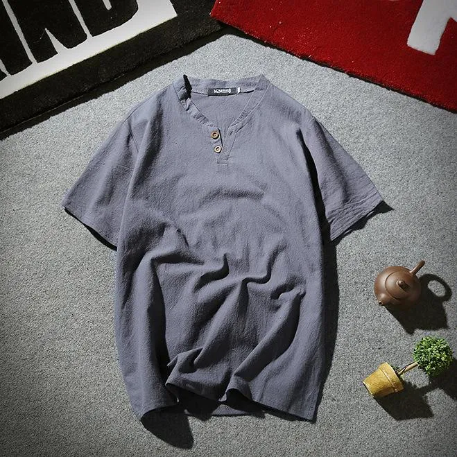 Oriental Flaxen Summer Short Sleeve T-Shirt Trendy T-Shirt