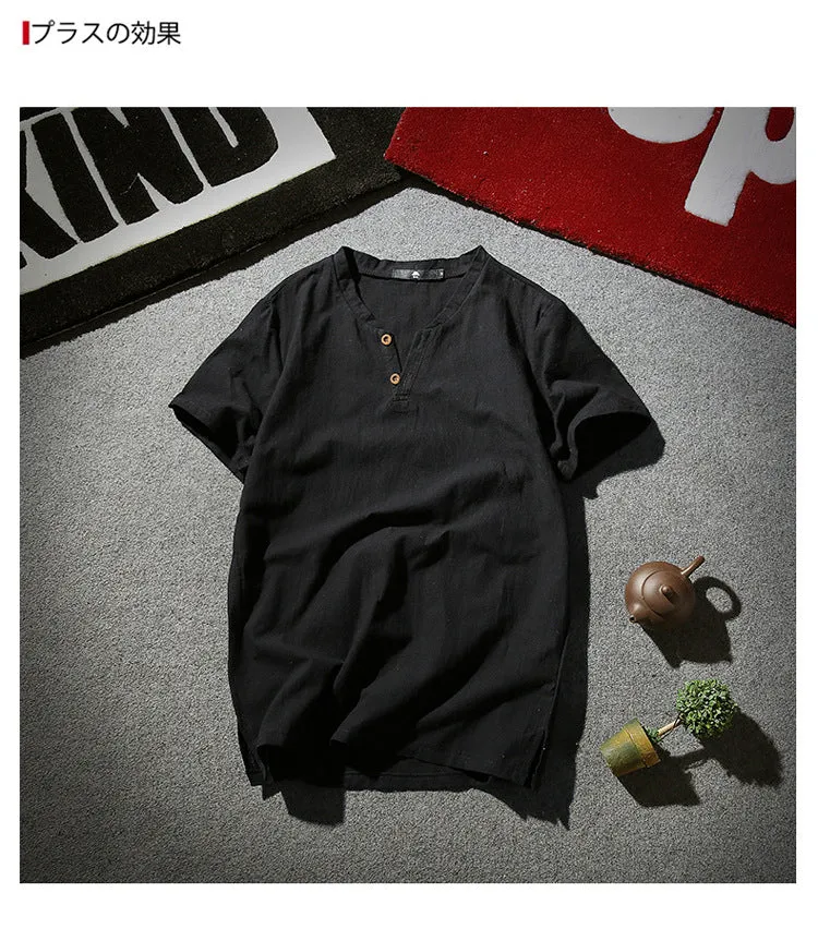 Oriental Flaxen Summer Short Sleeve T-Shirt Trendy T-Shirt