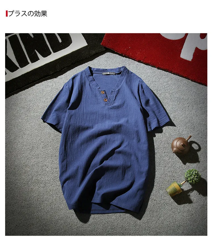 Oriental Flaxen Summer Short Sleeve T-Shirt Trendy T-Shirt