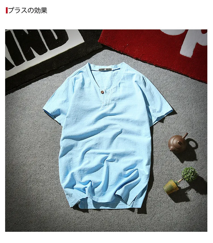 Oriental Flaxen Summer Short Sleeve T-Shirt Trendy T-Shirt