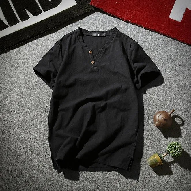 Oriental Flaxen Summer Short Sleeve T-Shirt Trendy T-Shirt