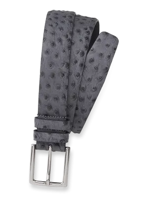 Ostrich Embossed Belt - Grey