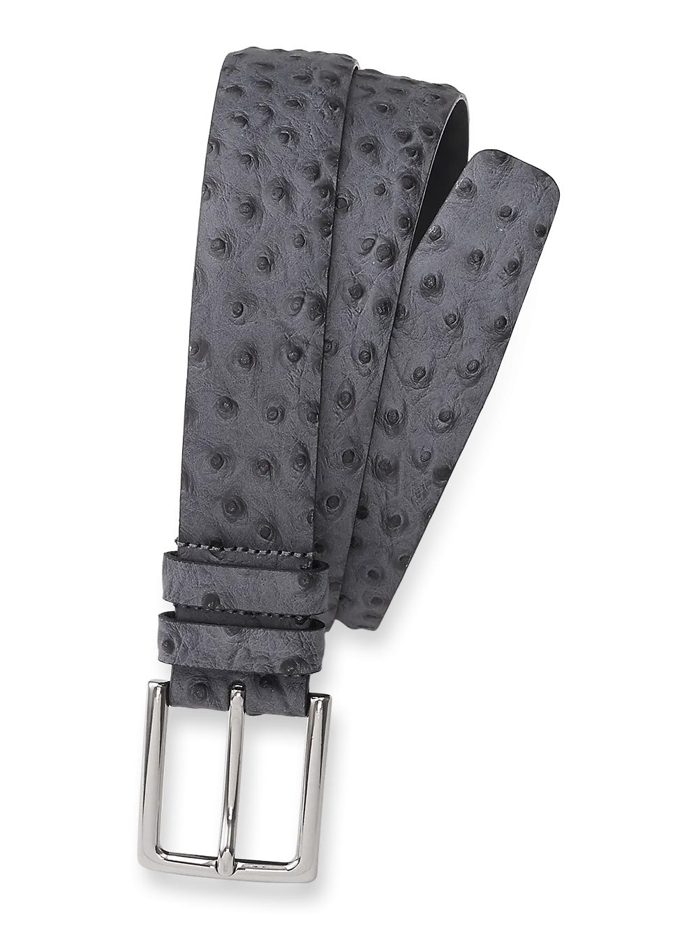 Ostrich Embossed Belt - Grey
