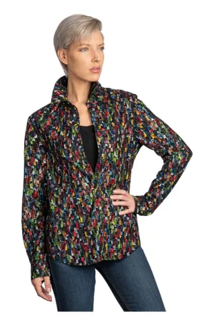 Perforated Suede Shirt w Snaps