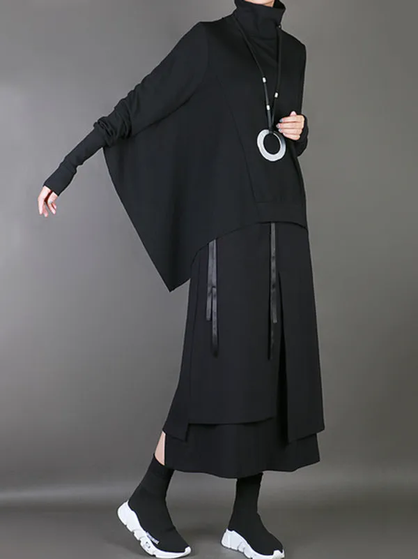 Plain Multi-Layer Cropped Skirt
