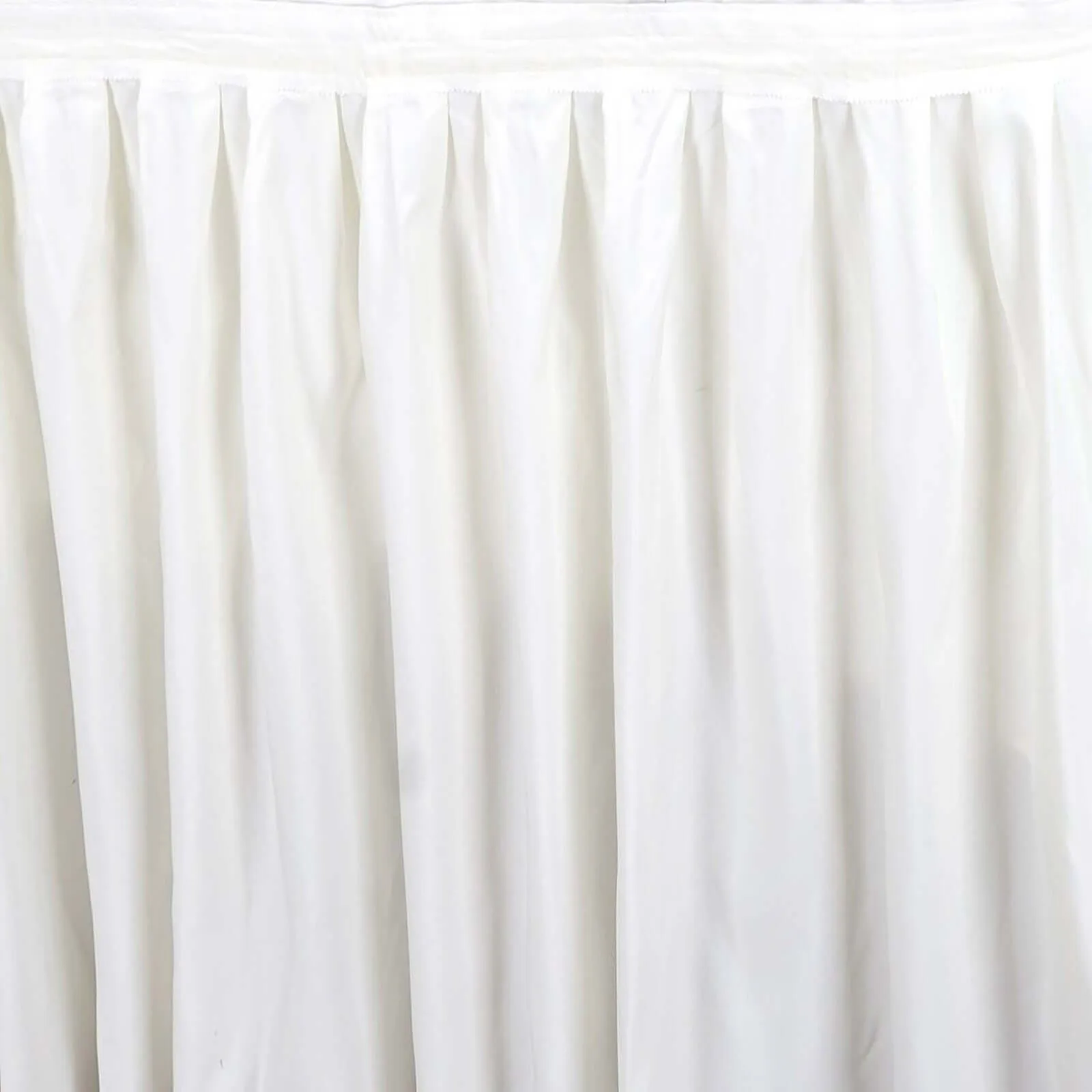Polyester Table Skirt 21ft Ivory - Stylish Pleated Table Cover