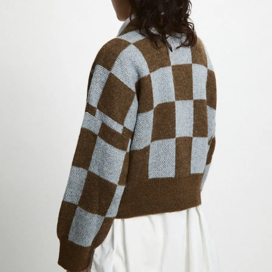Rita Row Ellen Cardigan in Brown   Blue