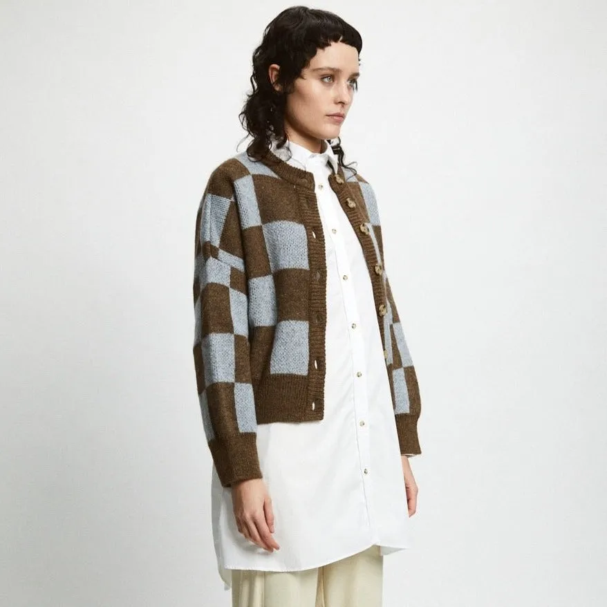 Rita Row Ellen Cardigan in Brown   Blue