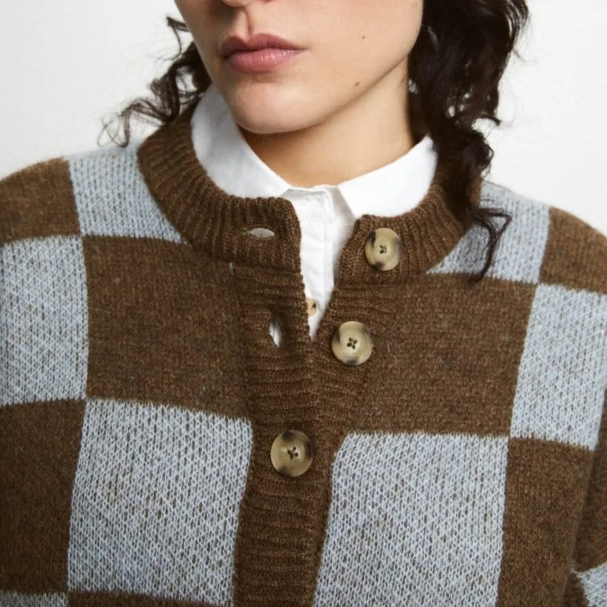 Rita Row Ellen Cardigan in Brown   Blue