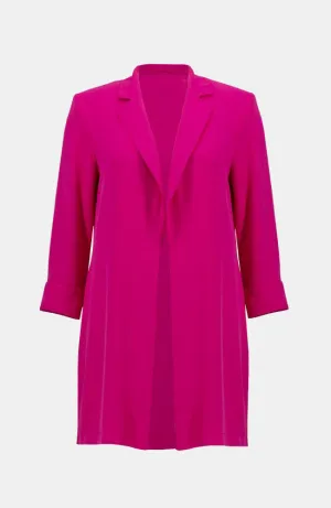 Satin Long Blazer Dazzle Pink