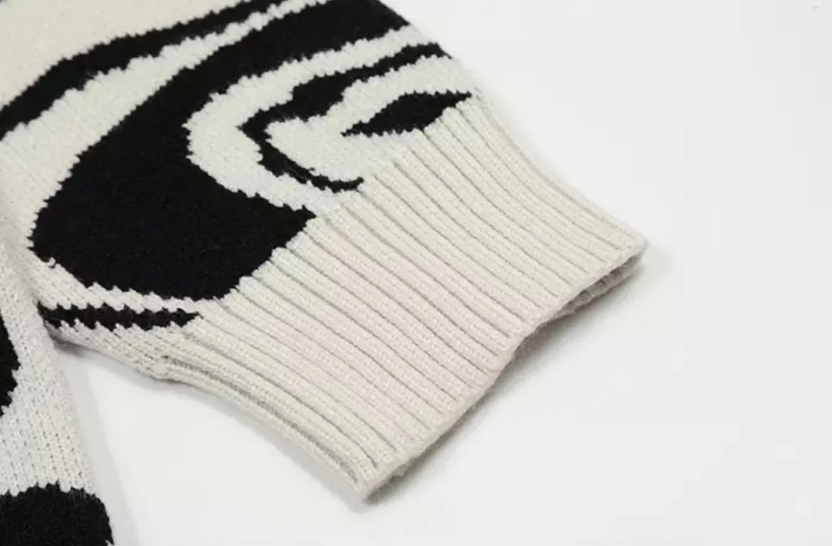 Skeletal Embrace Knitted Wool Pullover Sweater
