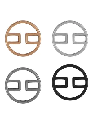 Smart & Sophisticated Shiny Geometric Shape Holes Metal Button