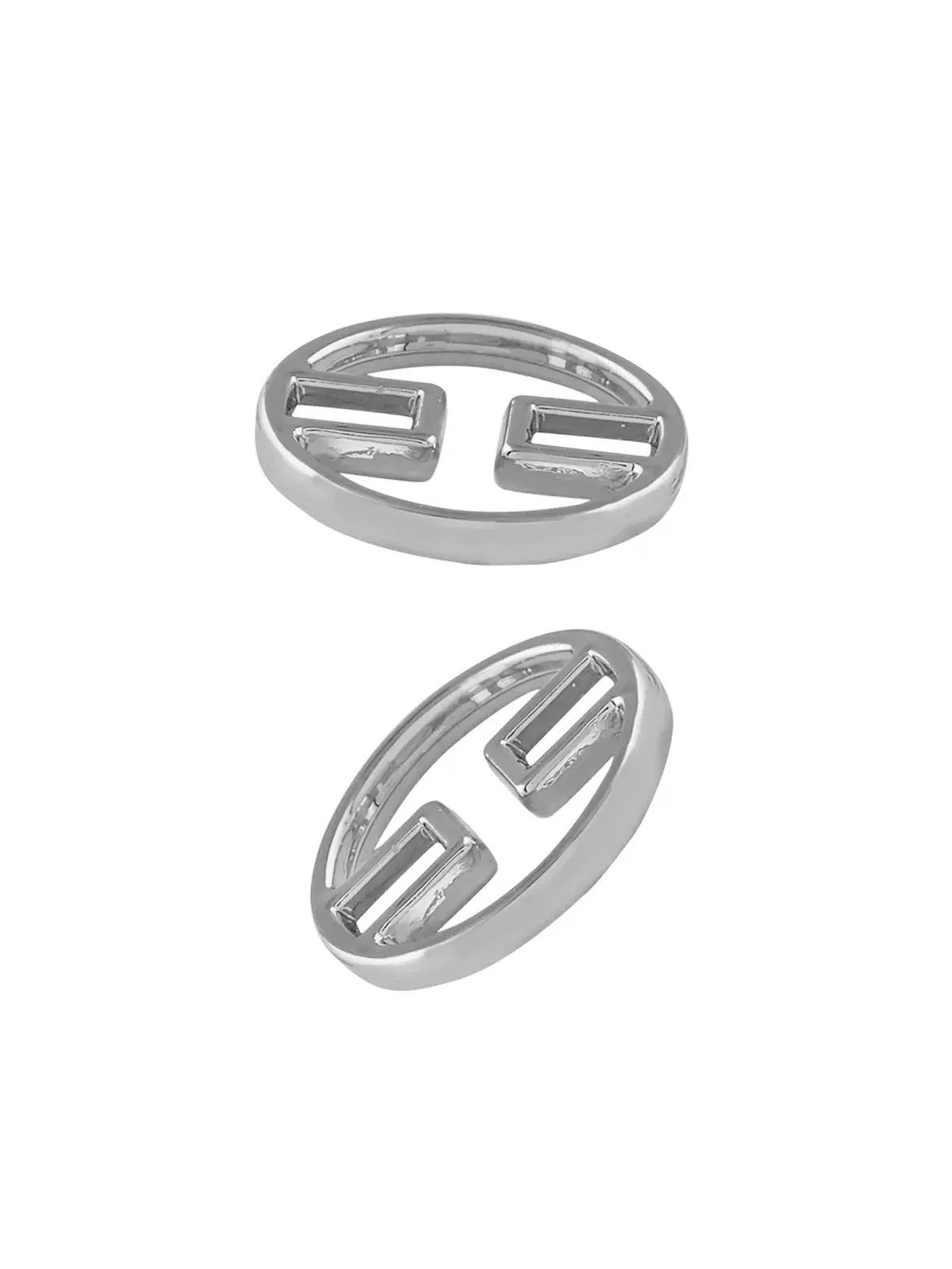 Smart & Sophisticated Shiny Geometric Shape Holes Metal Button