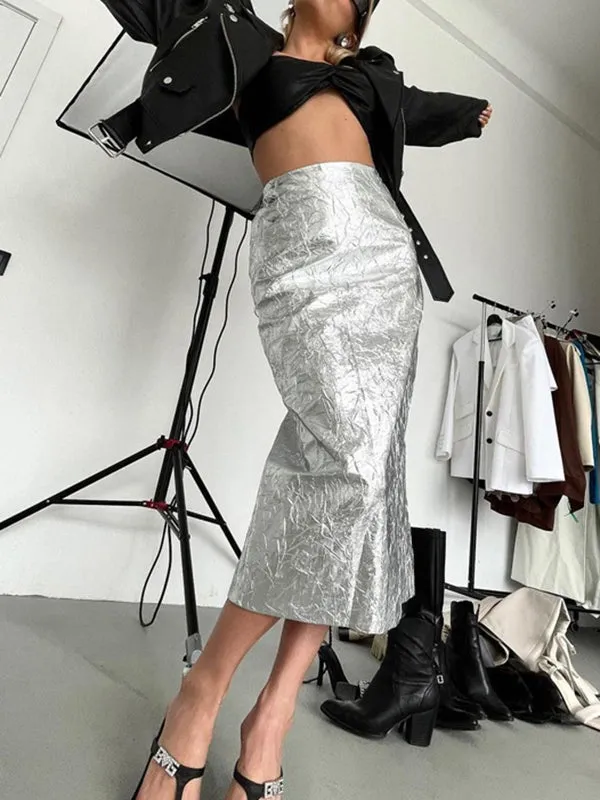 Solid Color A-line Skirts Bottoms