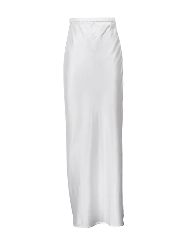 Solid Color Split-Side High Waisted Loose Skirts Bottoms