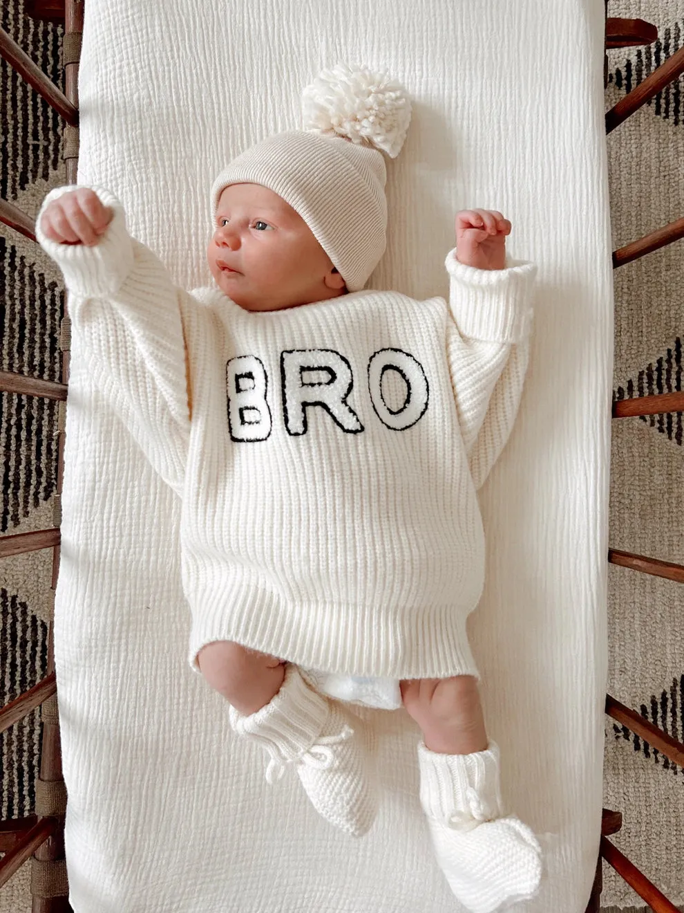 SpearmintLOVE infant boy "bro" sweater