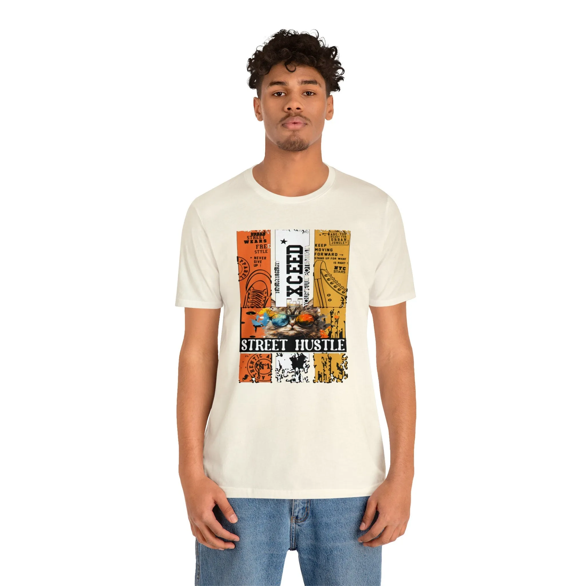 Street Hustle TShirt | Never Give Up | Graphic designs | Vintage tee Cute Beach Tee Designer T-shirt