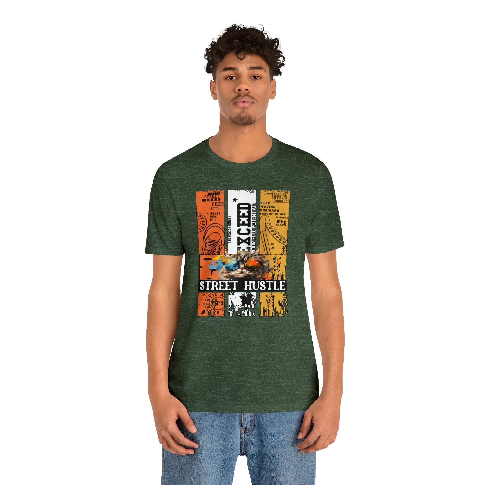 Street Hustle TShirt | Never Give Up | Graphic designs | Vintage tee Cute Beach Tee Designer T-shirt