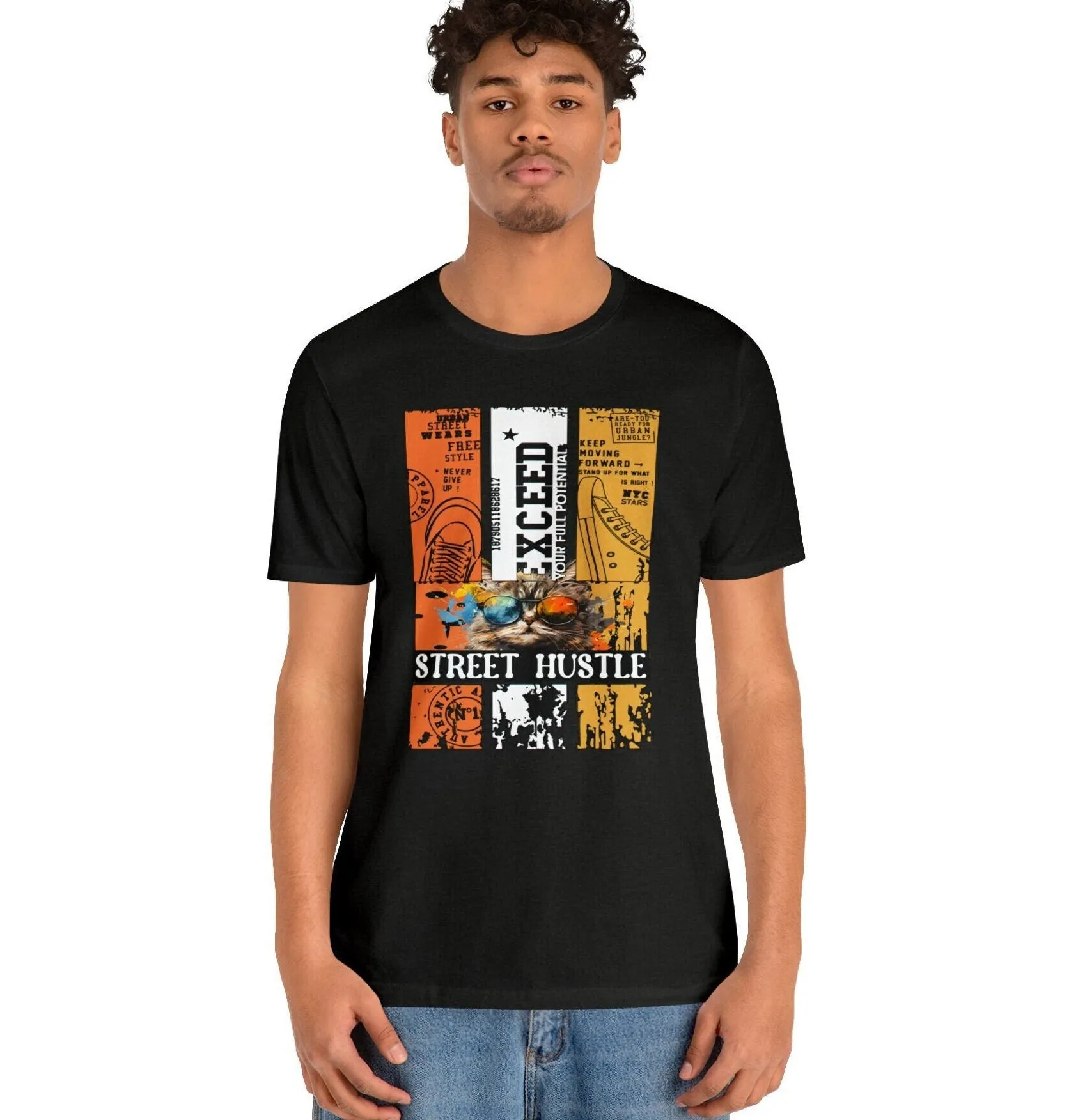Street Hustle TShirt | Never Give Up | Graphic designs | Vintage tee Cute Beach Tee Designer T-shirt
