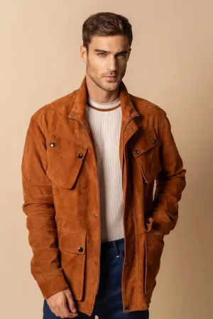 Terracotta Suede Leather Jacket
