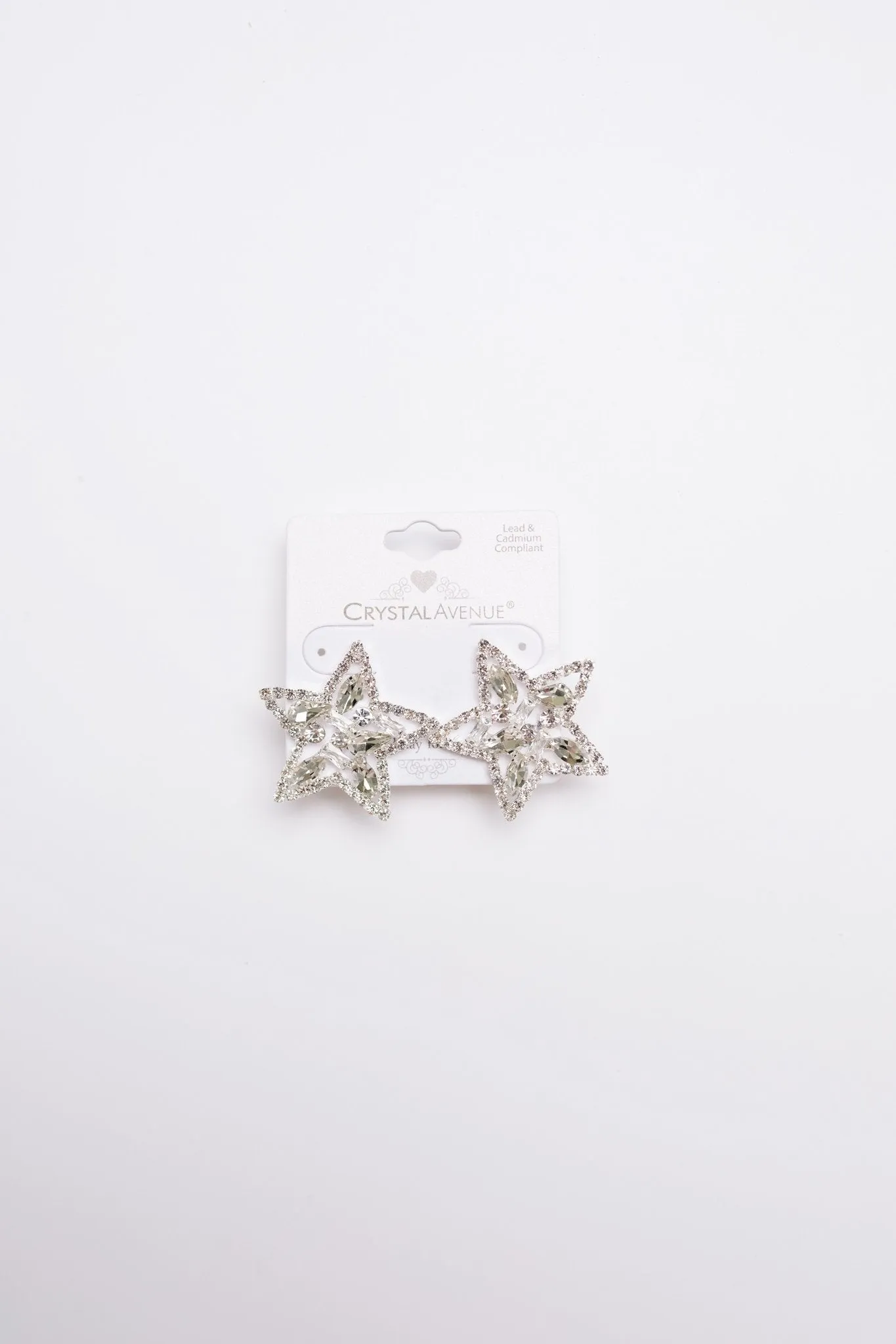 Tree Topper Star Earrings in Silver