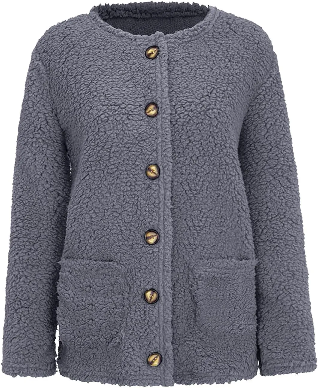 Winter Coat for Women 2024 Soft Fleece Jacket Fuzzy Sherpa Cardigan Open Front Fleece Button Down Warm Casual Sweater