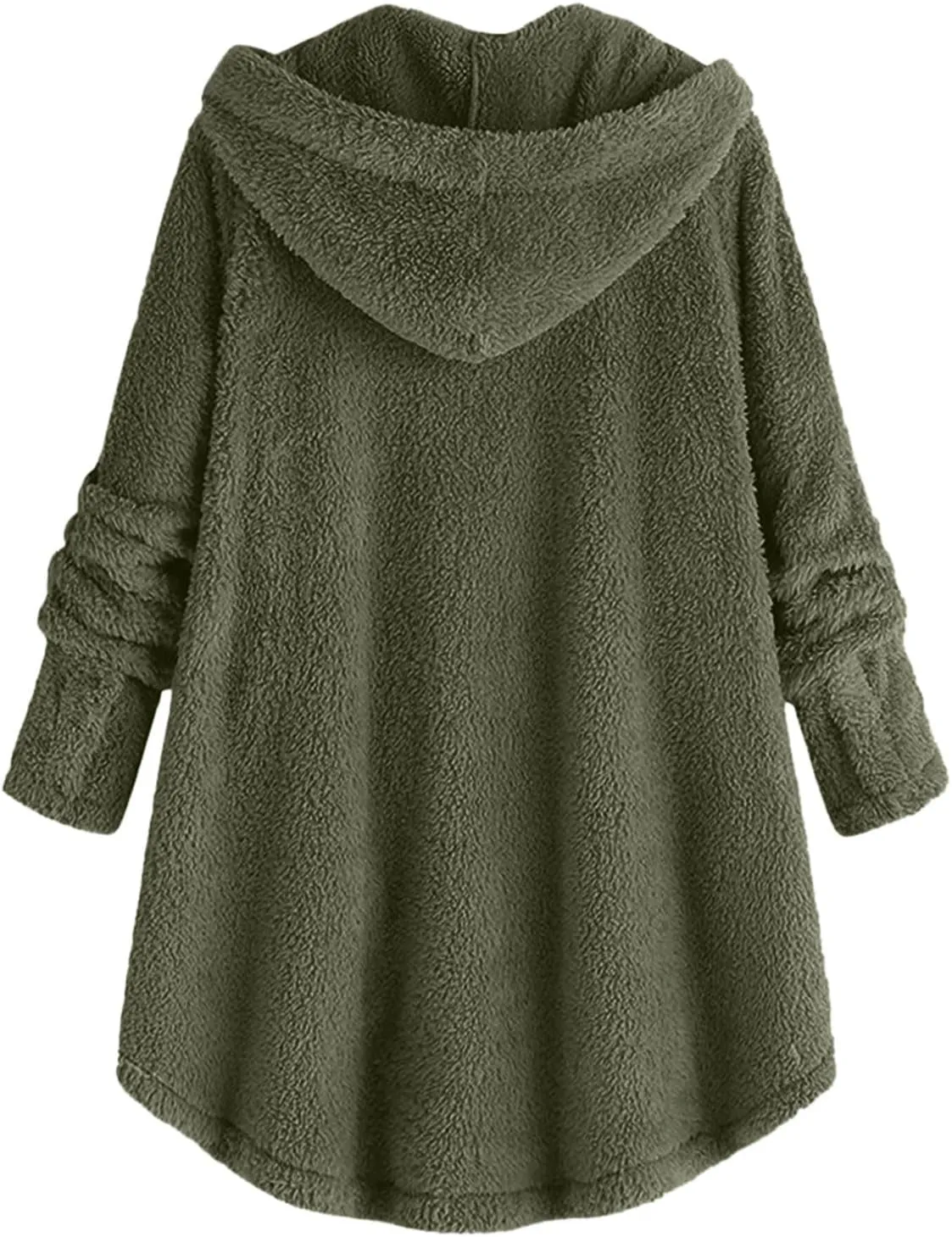YRAETENM Womens Fuzzy Fleece Sherpa Hoodies Oversized Warm Winter Coats Soft Button down Long Jackets Cardigan with Pockets